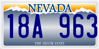 NV license plate 18A963