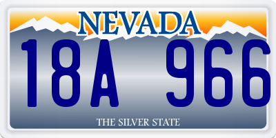 NV license plate 18A966