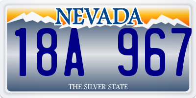 NV license plate 18A967