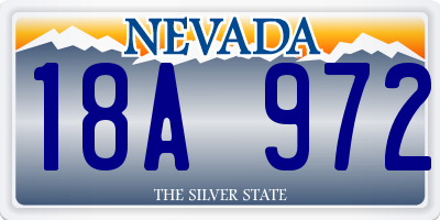 NV license plate 18A972
