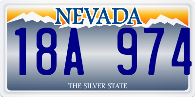 NV license plate 18A974