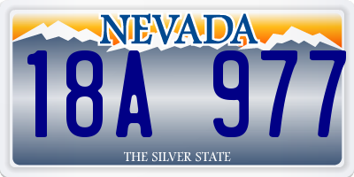 NV license plate 18A977