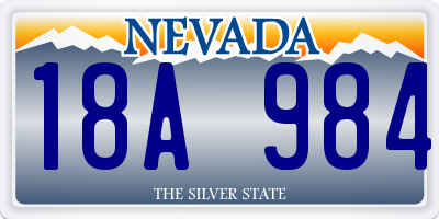 NV license plate 18A984
