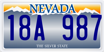 NV license plate 18A987