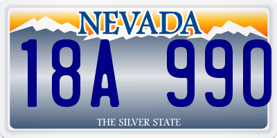 NV license plate 18A990