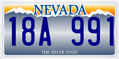 NV license plate 18A991