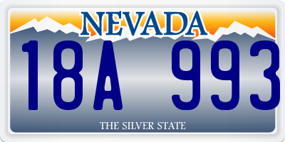NV license plate 18A993