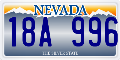 NV license plate 18A996