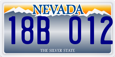 NV license plate 18B012