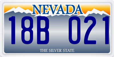 NV license plate 18B021