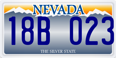 NV license plate 18B023