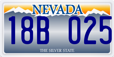 NV license plate 18B025
