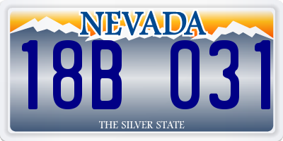 NV license plate 18B031