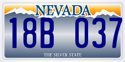 NV license plate 18B037