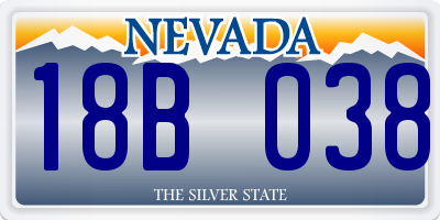 NV license plate 18B038