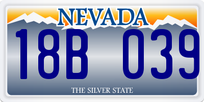 NV license plate 18B039