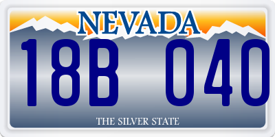 NV license plate 18B040