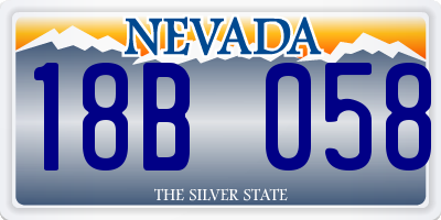 NV license plate 18B058