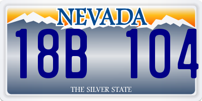 NV license plate 18B104