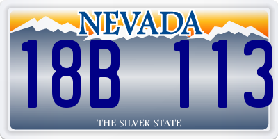 NV license plate 18B113