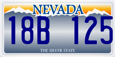 NV license plate 18B125