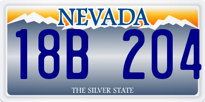 NV license plate 18B204