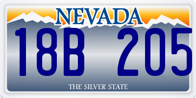 NV license plate 18B205