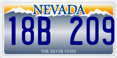 NV license plate 18B209