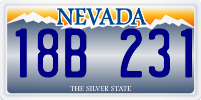 NV license plate 18B231