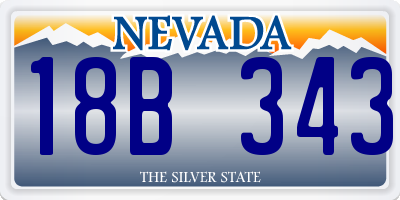 NV license plate 18B343