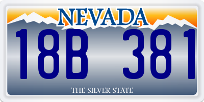 NV license plate 18B381