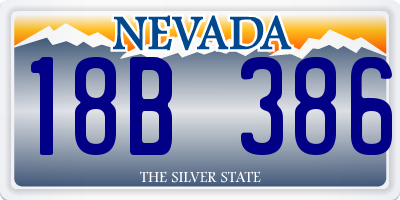 NV license plate 18B386