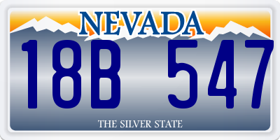 NV license plate 18B547