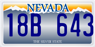 NV license plate 18B643