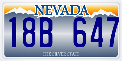 NV license plate 18B647
