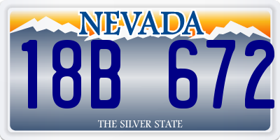 NV license plate 18B672