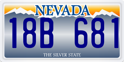 NV license plate 18B681