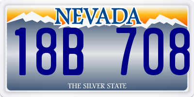 NV license plate 18B708