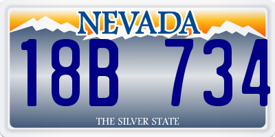 NV license plate 18B734