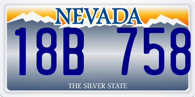 NV license plate 18B758