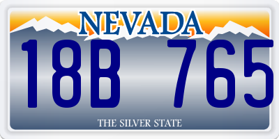 NV license plate 18B765