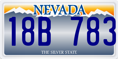 NV license plate 18B783