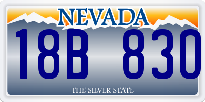 NV license plate 18B830