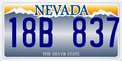 NV license plate 18B837