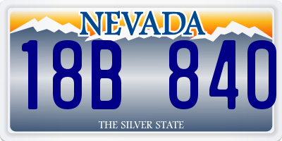 NV license plate 18B840