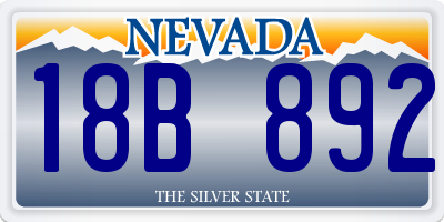 NV license plate 18B892