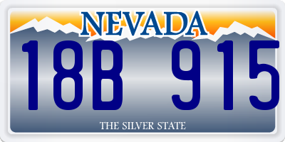 NV license plate 18B915