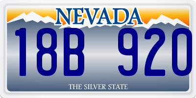 NV license plate 18B920