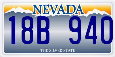NV license plate 18B940