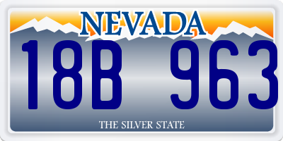 NV license plate 18B963